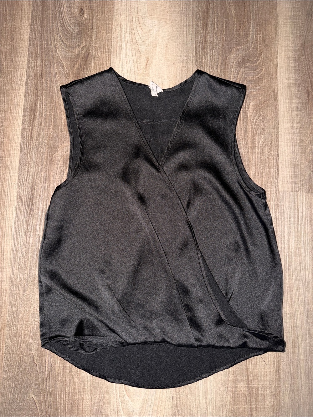 🖤 Joie Black Satin Wrap-Front Sleeveless Camisole Top Blouse Small 🖤